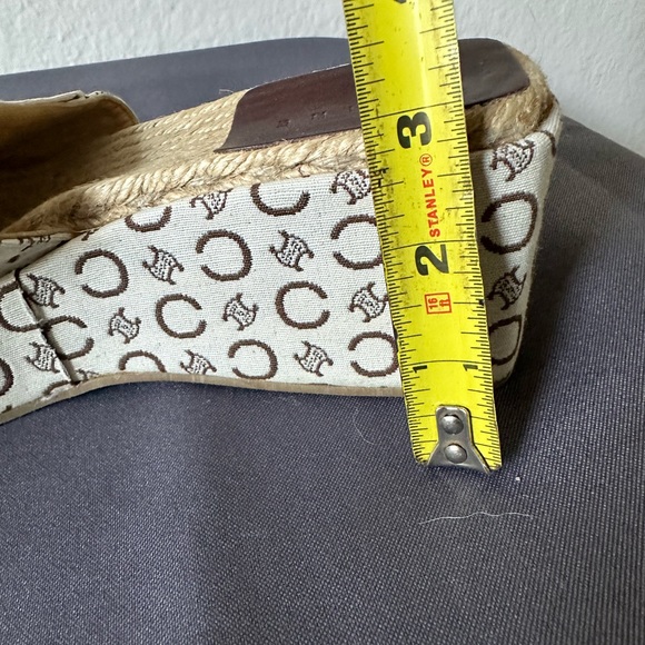 Vintage Celine logo slide rope insole 3 inch heel 2 inch platform - Picture 5 of 6